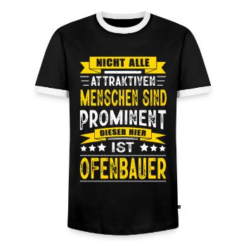 Nicht Alle Menschen Sind Prominent Ofenbauer - Männer Kontrast-T-Shirt - Schwarz/Weiß - Vorne - AI Model Female 172 light (172cm) & AI Model Male 178 light (178cm)
