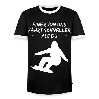 Fast Boarder - Cadeau - T-shirt contrasté Homme - noir/blanc - Devant - AI Model Female 172 light (172cm) & AI Model Male 178 light (178cm)
