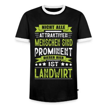 Nicht Alle Menschen Sind Prominent Landwirt Bauer - Männer Kontrast-T-Shirt - Schwarz/Weiß - Vorne - AI Model Female 172 light (172cm) & AI Model Male 178 light (178cm)