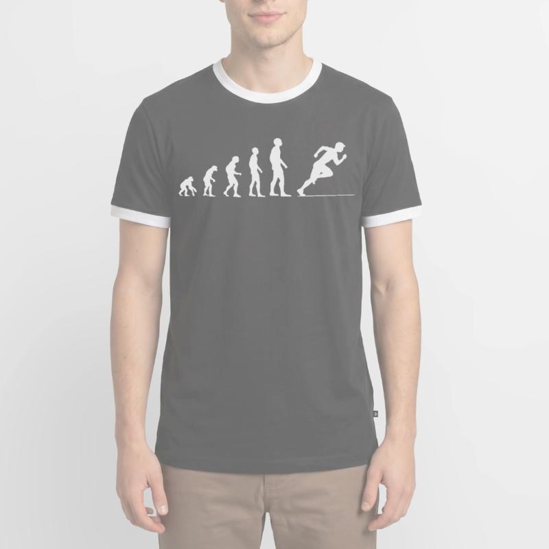 Evolution Sprinter Geschenk Männer Kontrast-T-Shirt