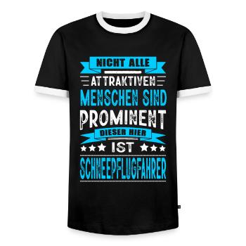 Schneepflugfahrer Winterdienst Strassenwärter - Männer Kontrast-T-Shirt - Schwarz/Weiß - Vorne - AI Model Female 172 light (172cm) & AI Model Male 178 light (178cm)