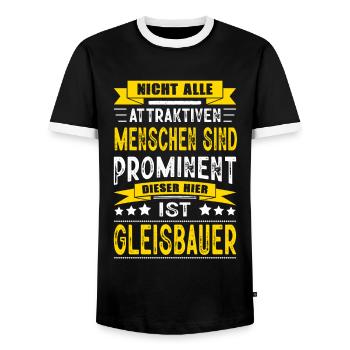 Nicht Alle Menschen Sind Prominent Gleisbauer - Männer Kontrast-T-Shirt - Schwarz/Weiß - Vorne - AI Model Female 172 light (172cm) & AI Model Male 178 light (178cm)