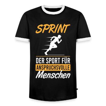 Sprinter Elite Ausdauer Sport - Männer Kontrast-T-Shirt - Schwarz/Weiß - Vorne - AI Model Female 172 light (172cm) & AI Model Male 178 light (178cm)