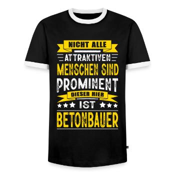 Nicht Alle Menschen Sind Prominent Betonbauer - Männer Kontrast-T-Shirt - Schwarz/Weiß - Vorne - AI Model Female 172 light (172cm) & AI Model Male 178 light (178cm)