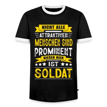Nicht Alle Menschen Sind Prominent Soldat - Männer Kontrast-T-Shirt - Schwarz/Weiß - Vorne - AI Model Female 172 light (172cm) & AI Model Male 178 light (178cm)