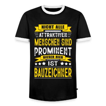 Nicht Alle Menschen Sind Prominent Bauzeichner - Männer Kontrast-T-Shirt - Schwarz/Weiß - Vorne - AI Model Female 172 light (172cm) & AI Model Male 178 light (178cm)