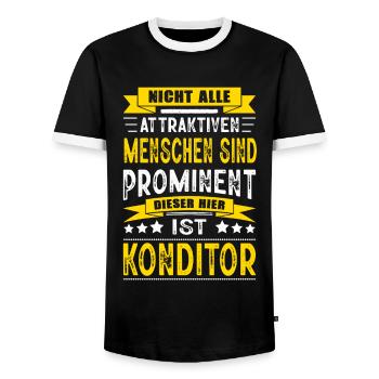 Nicht Alle Menschen Sind Prominent Konditor - Männer Kontrast-T-Shirt - Schwarz/Weiß - Vorne - AI Model Female 172 light (172cm) & AI Model Male 178 light (178cm)