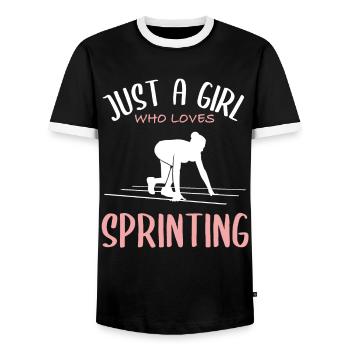 Passion pour la course de courte distance – pour le sprinteur - T-shirt contrasté Homme - noir/blanc - Devant - AI Model Female 172 light (172cm) & AI Model Male 178 light (178cm)