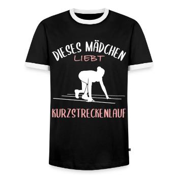 Passion pour la course de courte distance – pour le sprinteur - T-shirt contrasté Homme - noir/blanc - Devant - AI Model Female 172 light (172cm) & AI Model Male 178 light (178cm)