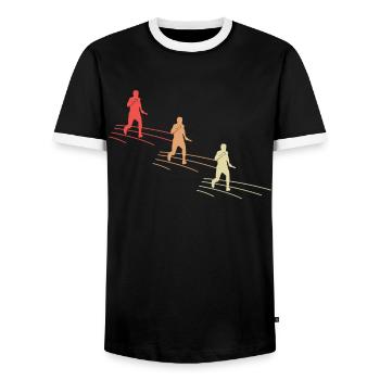 Bunter Staffellauf Spirit - Männer Kontrast-T-Shirt - Schwarz/Weiß - Vorne - AI Model Female 172 light (172cm) & AI Model Male 178 light (178cm)
