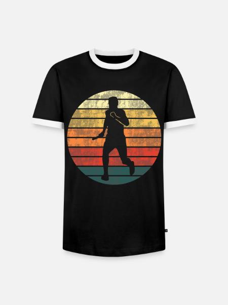 Relay Runner Sunset Silhouette - Men's Ringer Shirt - black/white