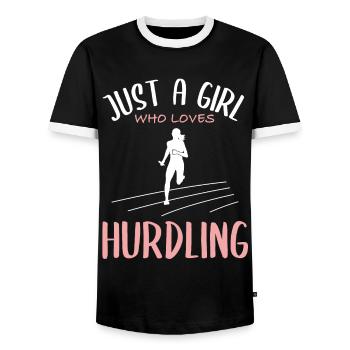 Course de relais Love - Passion de la fille - T-shirt contrasté Homme - noir/blanc - Devant - AI Model Female 172 light (172cm) & AI Model Male 178 light (178cm)
