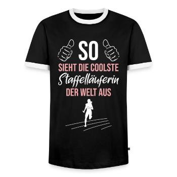 Meilleur coureur du monde - Cool et imbattable - T-shirt contrasté Homme - noir/blanc - Devant - AI Model Female 172 light (172cm) & AI Model Male 178 light (178cm)
