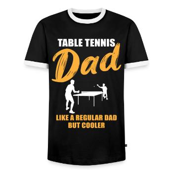 Cooler Tischtennis Papa Spruch Geschenk - Männer Kontrast-T-Shirt - Schwarz/Weiß - Vorne - AI Model Female 172 light (172cm) & AI Model Male 178 light (178cm)