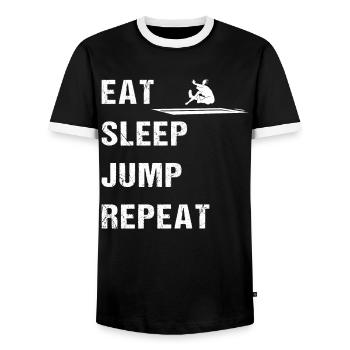 Long Jump Queen Daily Grind Gift - Men's Ringer Shirt - black/white - Front - AI Model Female 172 light (172cm) & AI Model Male 178 light (178cm)