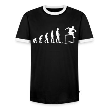 Evolution Obstacle Course Sport Evolutionary - Men's Ringer Shirt - black/white - Front - AI Model Female 172 light (172cm) & AI Model Male 178 light (178cm)
