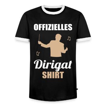 Official Conducting Shirt - Gift for Maestros - Men's Ringer Shirt - black/white - Front - AI Model Female 172 light (172cm) & AI Model Male 178 light (178cm)