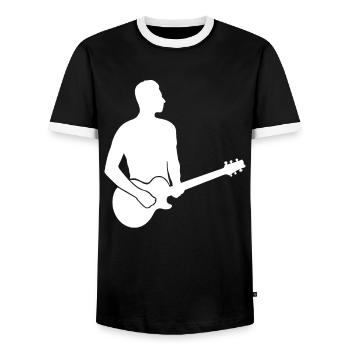 Guitarist, String Artist, Rock, Solo - Men's Ringer Shirt - black/white - Front - AI Model Female 172 light (172cm) & AI Model Male 178 light (178cm)