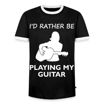 Plutôt jouer de la guitare - Gift Choice - T-shirt contrasté Homme - noir/blanc - Devant - AI Model Female 172 light (172cm) & AI Model Male 178 light (178cm)