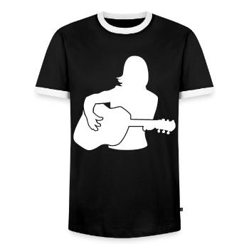 Guitariste Melody cadeau Highlight - T-shirt contrasté Homme - noir/blanc - Devant - AI Model Female 172 light (172cm) & AI Model Male 178 light (178cm)