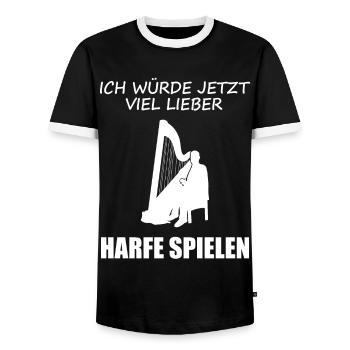 Dear Now Harp String Magic - T-shirt contrasté Homme - noir/blanc - Devant - AI Model Female 172 light (172cm) & AI Model Male 178 light (178cm)