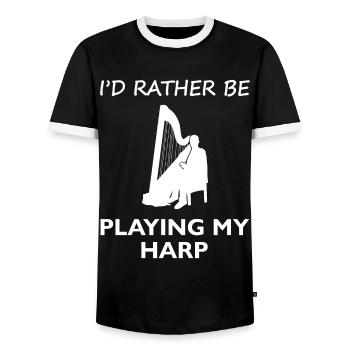Dear Now Harp String Magic - T-shirt contrasté Homme - noir/blanc - Devant - AI Model Female 172 light (172cm) & AI Model Male 178 light (178cm)