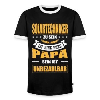 Solartechniker Sein Eine Ehre Papa Unbezahlbar - Männer Kontrast-T-Shirt - Schwarz/Weiß - Vorne - AI Model Female 172 light (172cm) & AI Model Male 178 light (178cm)