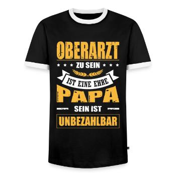 Oberarzt Zu Sein Eine Ehre Papa Sein Unbezahlbar - Männer Kontrast-T-Shirt - Schwarz/Weiß - Vorne - AI Model Female 172 light (172cm) & AI Model Male 178 light (178cm)