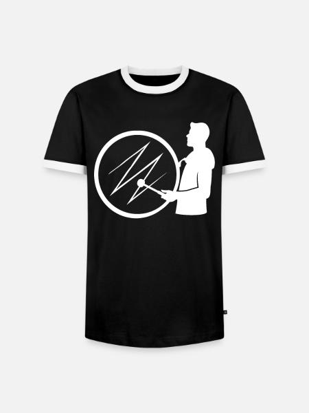 Ritmo de tambor – latido del corazón de la música - Camiseta contraste hombre - negro/blanco