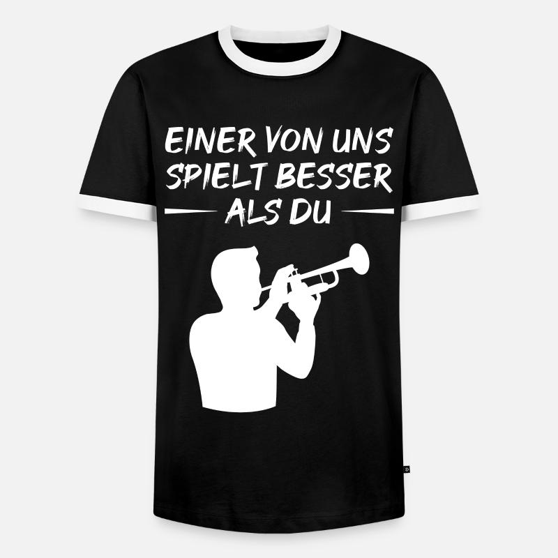 Trompeter Challenge – Besser als du - Männer Kontrast-T-Shirt - Schwarz/Weiß