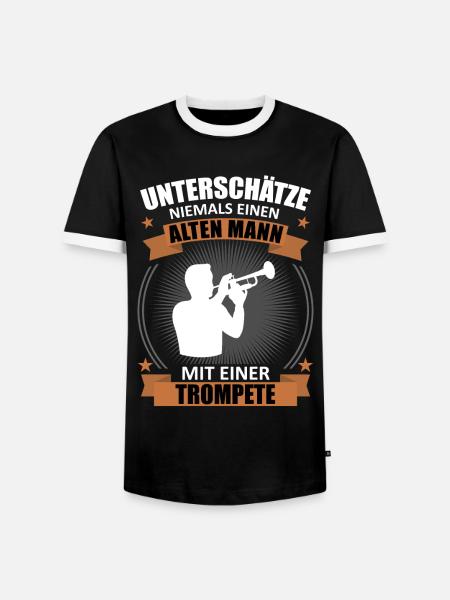 Old Master – Trumpet Wisdom - Men's Ringer Shirt - black/white