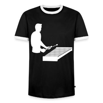 Virtuoso Xylophone Melody - Men's Ringer Shirt - black/white - Front - AI Model Female 172 light (172cm) & AI Model Male 178 light (178cm)
