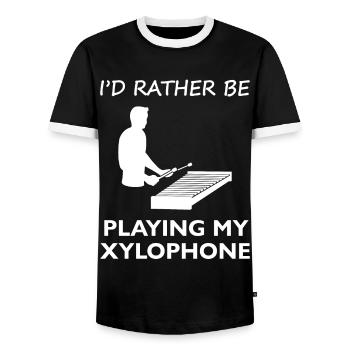 Xylophon Leidenschaft Musiker Statement - Männer Kontrast-T-Shirt - Schwarz/Weiß - Vorne - AI Model Female 172 light (172cm) & AI Model Male 178 light (178cm)