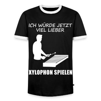 Xylophon Leidenschaft Musiker Statement - Männer Kontrast-T-Shirt - Schwarz/Weiß - Vorne - AI Model Female 172 light (172cm) & AI Model Male 178 light (178cm)