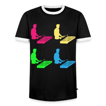 Bunte Rhythmen Xylophon Virtuose Geschenk - Männer Kontrast-T-Shirt - Schwarz/Weiß - Vorne - AI Model Female 172 light (172cm) & AI Model Male 178 light (178cm)