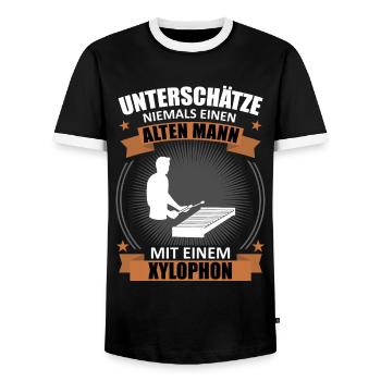 Vieux maître sur le Xylophone cadeau indomptable - T-shirt contrasté Homme - noir/blanc - Devant - AI Model Female 172 light (172cm) & AI Model Male 178 light (178cm)