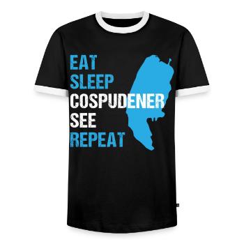 Manger Dormir Cospudener Voir Se détendre - T-shirt contrasté Homme - noir/blanc - Devant - AI Model Female 172 light (172cm) & AI Model Male 178 light (178cm)