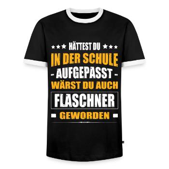 Hättest Du Mal In Der Schule Aufgepasst Flaschner - Männer Kontrast-T-Shirt - Schwarz/Weiß - Vorne - AI Model Female 172 light (172cm) & AI Model Male 178 light (178cm)