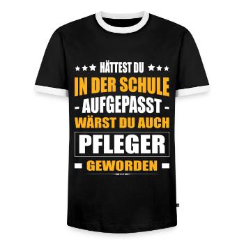 Hättest Du Mal In Der Schule Aufgepasst Pfleger - Männer Kontrast-T-Shirt - Schwarz/Weiß - Vorne - AI Model Female 172 light (172cm) & AI Model Male 178 light (178cm)