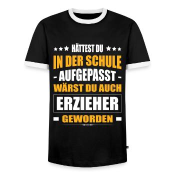 Hättest Du Mal In Der Schule Aufgepasst Erzieher - Männer Kontrast-T-Shirt - Schwarz/Weiß - Vorne - AI Model Female 172 light (172cm) & AI Model Male 178 light (178cm)