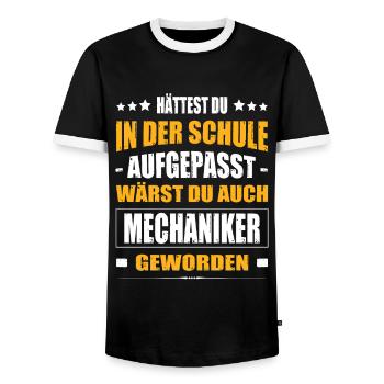 Hättest Du Mal In Der Schule Aufgepasst Mechaniker - Männer Kontrast-T-Shirt - Schwarz/Weiß - Vorne - AI Model Female 172 light (172cm) & AI Model Male 178 light (178cm)