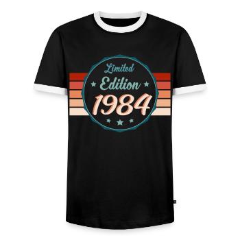 1984 Vintage Elite - Cadeau éternel - T-shirt contrasté Homme - noir/blanc - Devant - AI Model Female 172 light (172cm) & AI Model Male 178 light (178cm)