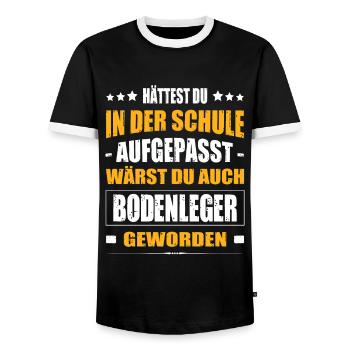 Hättest Du Mal In Der Schule Aufgepasst Bodenleger - Männer Kontrast-T-Shirt - Schwarz/Weiß - Vorne - AI Model Female 172 light (172cm) & AI Model Male 178 light (178cm)