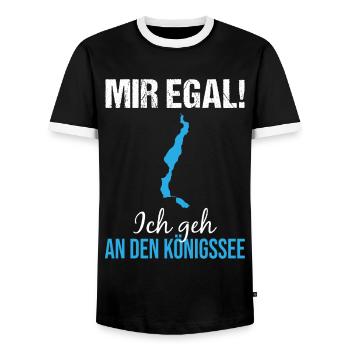 Königssee-Entscheidung - Einfach machen! - Männer Kontrast-T-Shirt - Schwarz/Weiß - Vorne - AI Model Female 172 light (172cm) & AI Model Male 178 light (178cm)