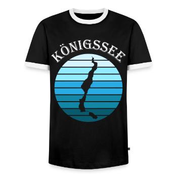 Königssee Kreisblick - Ruhe & Weite - Männer Kontrast-T-Shirt - Schwarz/Weiß - Vorne - AI Model Female 172 light (172cm) & AI Model Male 178 light (178cm)
