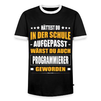 Hättest Du In Der Schule Aufgepasst Programmierer - Männer Kontrast-T-Shirt - Schwarz/Weiß - Vorne - AI Model Female 172 light (172cm) & AI Model Male 178 light (178cm)