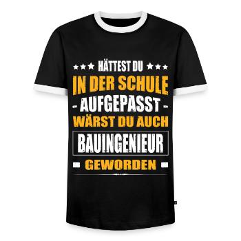 Hättest Du In Der Schule Aufgepasst Bauingenieur - Männer Kontrast-T-Shirt - Schwarz/Weiß - Vorne - AI Model Female 172 light (172cm) & AI Model Male 178 light (178cm)