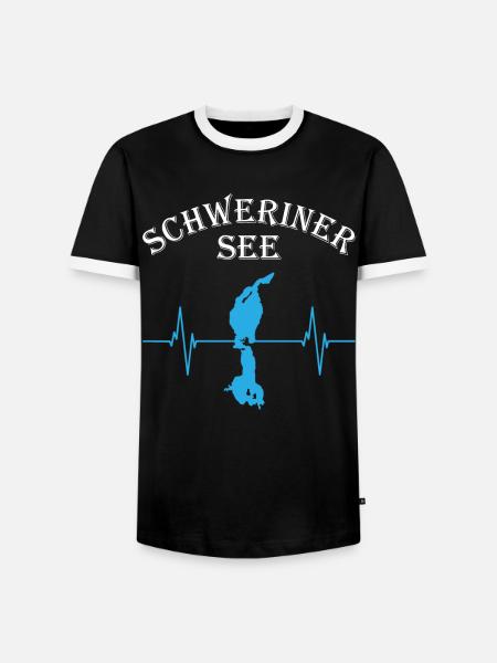 Heartbeat Lake Schwerin - Men's Ringer Shirt - black/white