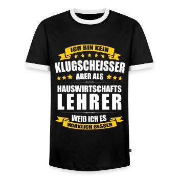 Hauswirtschaftslehrer Lehrer Hauswirtschaft - Männer Kontrast-T-Shirt - Schwarz/Weiß - Vorne - AI Model Female 172 light (172cm) & AI Model Male 178 light (178cm)