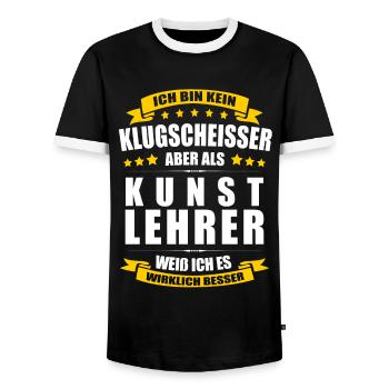Ich Bin Kein Klugscheisser Kunstlehrer Lehrer - Männer Kontrast-T-Shirt - Schwarz/Weiß - Vorne - AI Model Female 172 light (172cm) & AI Model Male 178 light (178cm)